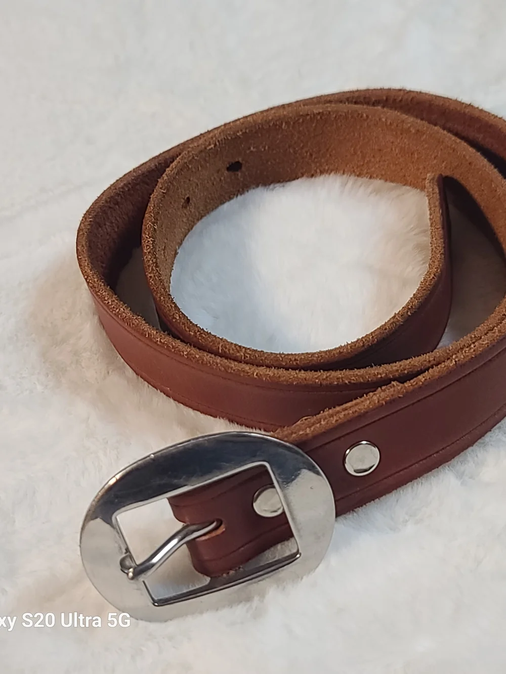 Custom D.W. SCRIBNER Brown Leather Kids Belt with USA Stamp